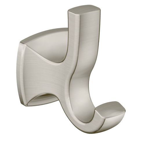 Voss Double Robe Hook Brushed Nickel Finish