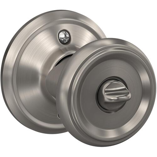 Offerman Knob with Alden Rose Keyed Entry Lock C Keyway with 16086 Latch 10027 Strike Satin Nickel Finish