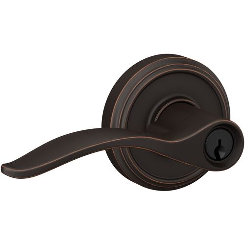 Pennant Lever with Indy Rose Keyed Entry Lock C Keyway with 16086 Latch and 10027 Strike Aged Bronze Finish