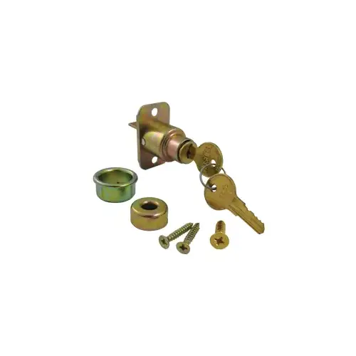 Keyed Pocket Door Lock - Polished Brass