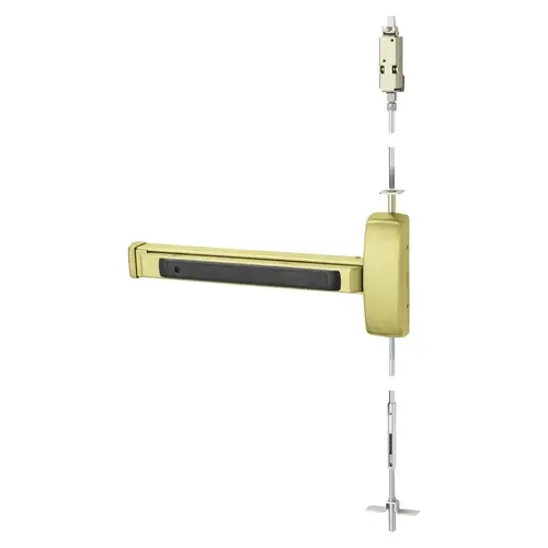 Concealed Vertical Rod Exit Device Satin Brass