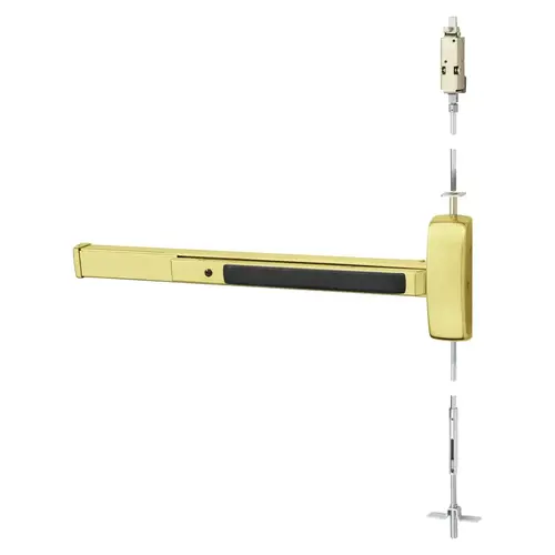 Concealed Vertical Rod Exit Device Bright Brass