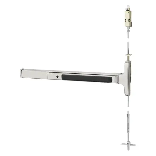 Concealed Vertical Rod Exit Device Bright Stainless Steel