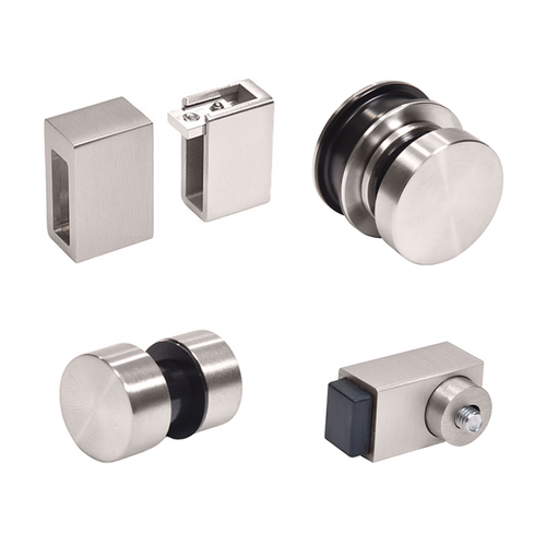 Brushed Stainless Steel Replacement Rollers, Fixed Panels, Wall Bracket & Stopper for Cavoli Sliding Shower Door System