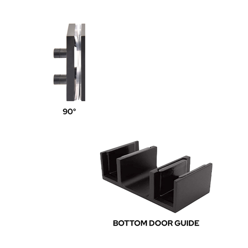 CRL BRXACCKMBL Matte Black Replacement 90 Degree Accessory Kit & Bottom Guide for Brixen Sliding Shower Door System