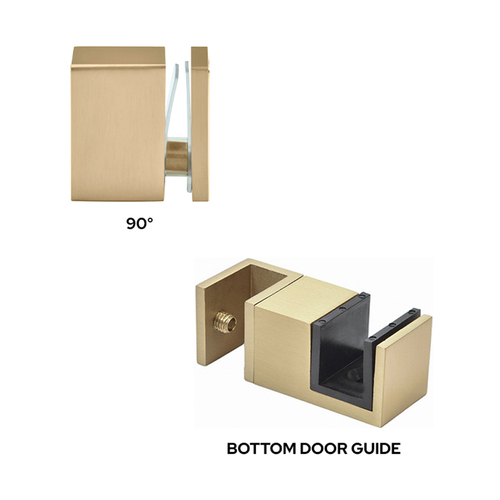 CRL CAVACCKBBRZ Brushed Bronze Replacement 90 Degree Accessory Kit & Bottom Guide for Cavoli Sliding Shower Door System