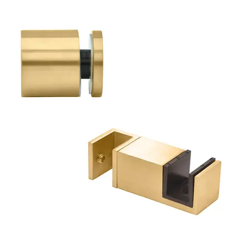 CRL CLNACCKSB Satin Brass Replacement 90 Degree Accessory Kit & Bottom Guide for Colonia Sliding Shower Door System