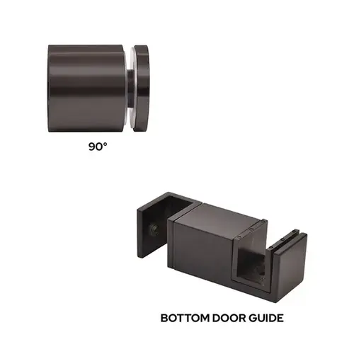 CRL CLNACCKMBL Matte Black Replacement 90 Degree Accessory Kit & Bottom Guide for Colonia Sliding Shower Door System