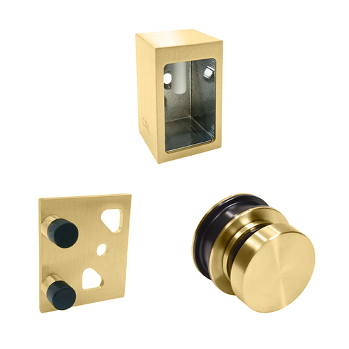 CRL BRXHDWKSB Satin Brass Replacement Rollers, Wall Bracket & Stopper for Brixen Sliding Shower Door System