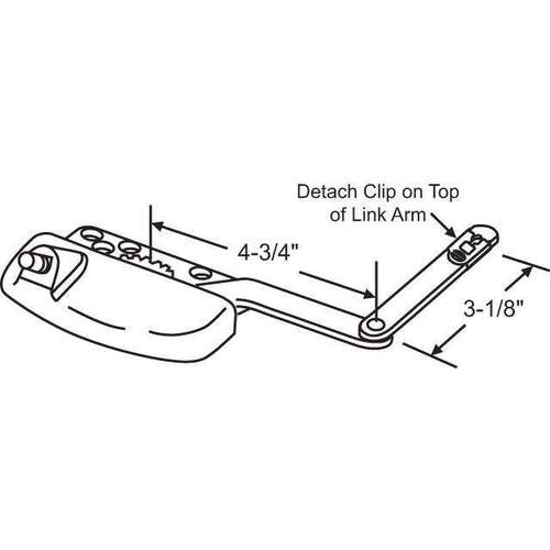 Split Arm Casement Operator New Gold Truth Left Hand Handle Sold Seperately