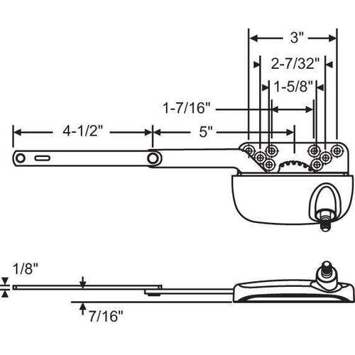 Split Arm Ellipse Casement Op ELLIPSE HOUSING RH Bronze