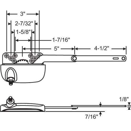 Split Arm Ellipse Casement Op OIL RUBBED BRONZE LH