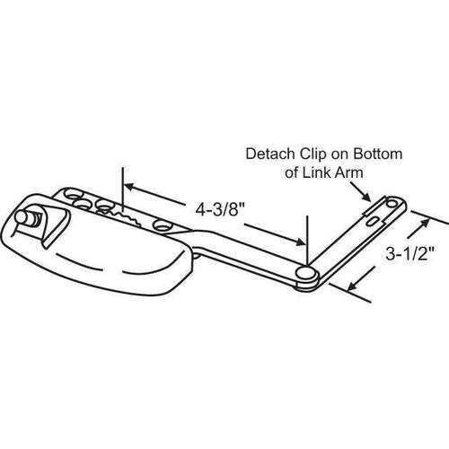 Single Arm Ellipse Casement Op ELLIPSE HOUSING Gold