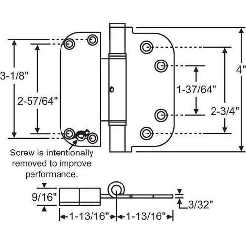 Adjustable Set Hinge Non-Removable Pin With Screws White