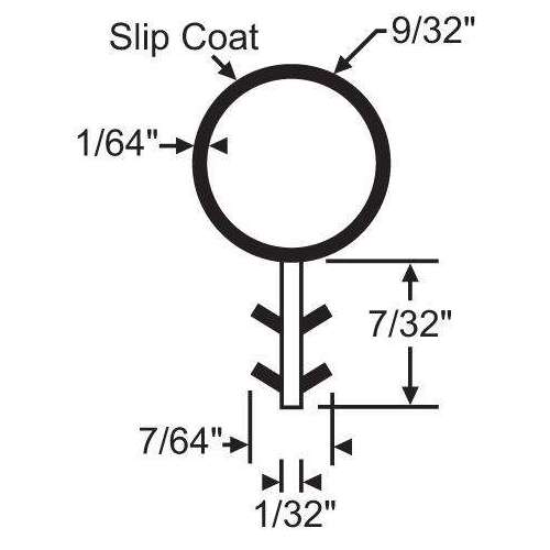 Beige Kerf in Bulb Seal .275 Foot Diameter Hollow Bulb