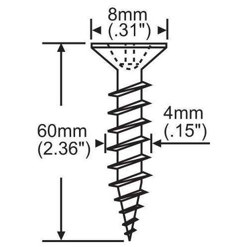 SS SCREW 4MM x 2-3/8 LONG