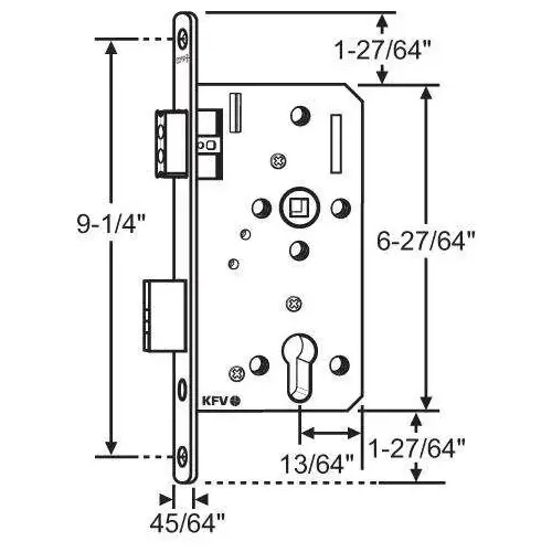 MAGNETIC MORTISE LOCK NON HANDED 18MM FACEPLATE - pack of 10