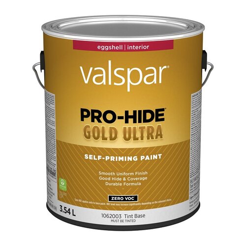 Interior Self-Priming Paint, Eggshell, Tint Base, 1 gal, 37 sq-m Coverage Area - pack of 4