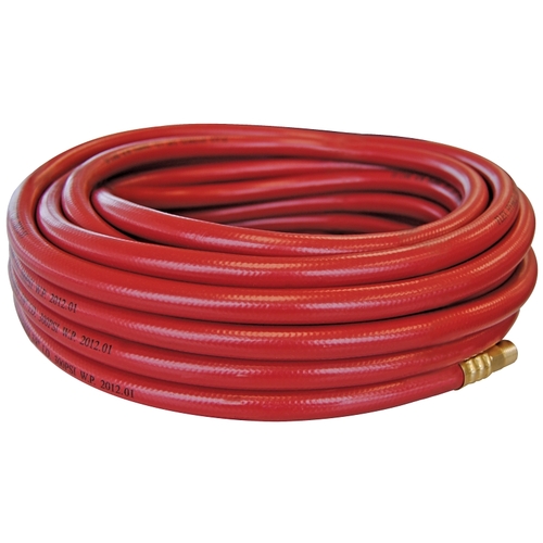 TOPRING 70.318 70 FLEXhybrid Series Air Hose, 3/8 in ID, 50 ft L, MNPT, 300 psi Pressure, Techno Polymer, Red