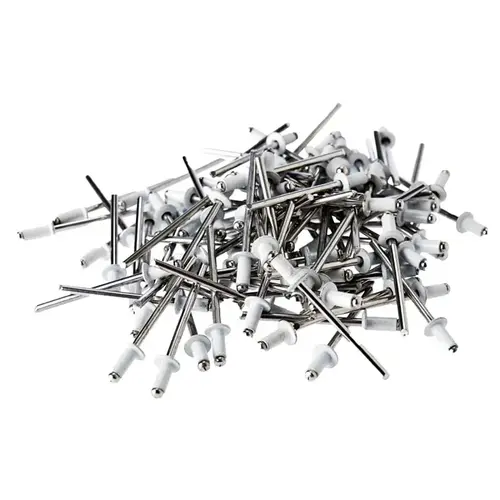 ToolPro TP05090 Pull Rivet, 0.275 in L, Aluminum, 1/8 in Head White - pack of 100