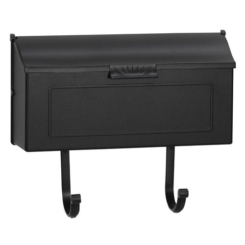 PRO-DF AL361N Standard Mailbox, 500 cu-in, Aluminum, Powder-Coated, Black, 16 in W, 4 in D, 13 in H