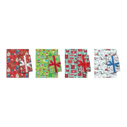 Santas Forest 67903 Whimsical Gift Wrap, 35 Sq ft x 30 in, Assorted Designs, Paper, Assorted