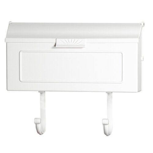 Standard Mailbox, 500 cu-in, Aluminum, Powder-Coated, White, 16 in W, 4 in D, 13 in H