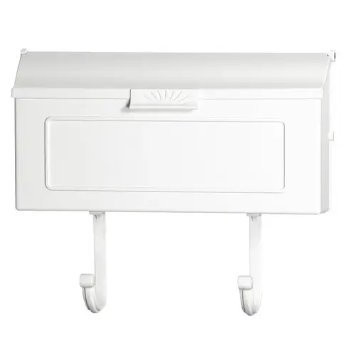 Standard Mailbox, 500 cu-in, Aluminum, Powder-Coated, White, 16 in W, 4 in D, 13 in H