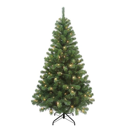 Artificial Tree, 6 ft, Balsam Fir Family, Direct Plug In, LED, Warm White