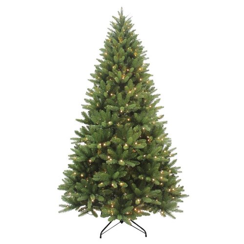 Artificial Tree, 7.5 ft, Fir, Grand Fir Family, Direct Plug In, LED, Warm White