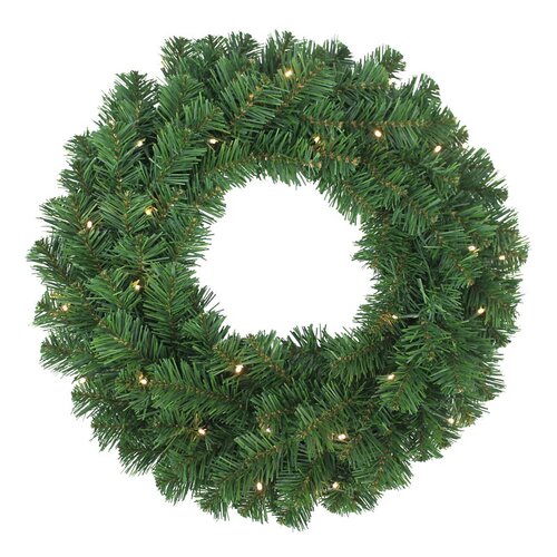 Pre-Lit Western Hemlock Wreath, B/O, 24 in - pack of 6