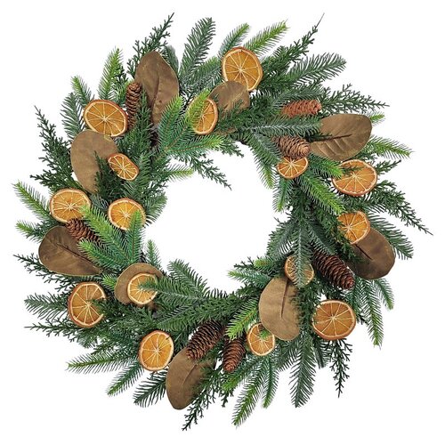 Classic Fall Wreath, 68 Tips, 24 in Green