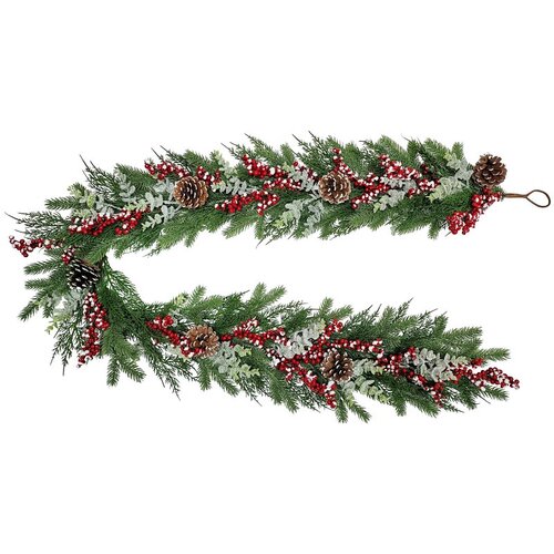 PULEO ASIA LIMITED 312-4461-G6/10 Classic Snowy Garland, 87 Tips, 6 ft Green