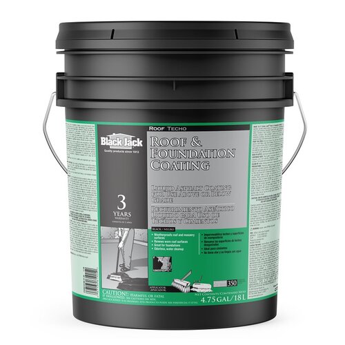 Roof and Foundation Coating, Black, 4.75 gal Pail, Liquid