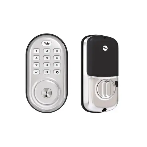 Assure Lock Push Button Deadbolt with Z-Wave Satin Nickel Finish