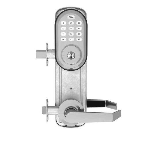 Assure Lock Push Button Stand Alone Valdosta Interconnected Lockset and Deadbolt Satin Nickel Finish
