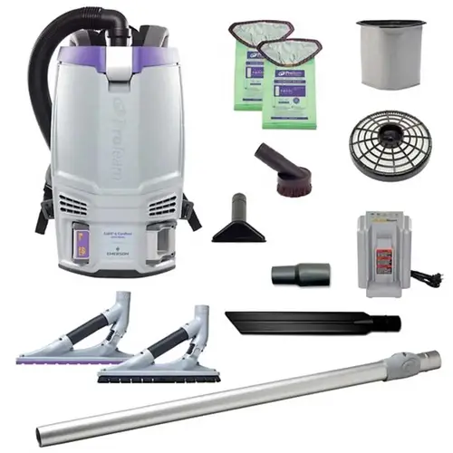 ProTeam 107788 Gofit 6 Cordless Backpack Vacuum W/problade Hard Surface/carpet Tool Kit