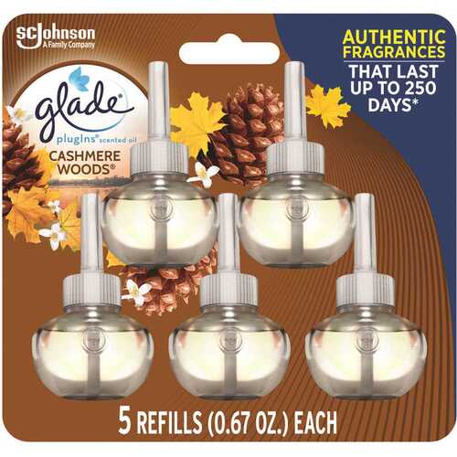 GLADE 366544 Piso 3.35 Fl Oz 5 Ct Refills - Cashmere Woods - pack of 5