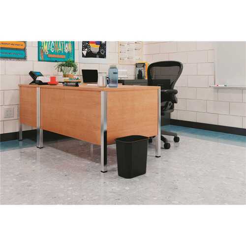 3 Gallon Desk-Side Resin Trash Can - Black