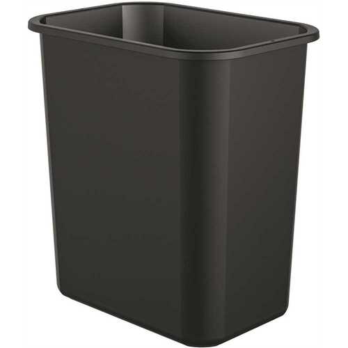 7 Gallon Desk-Side Resin Trash Can - Black