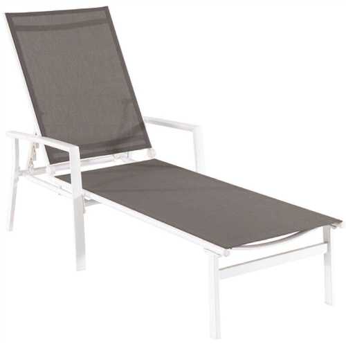 Cape Soleil SANTCHS-W-GRY Santorini Aluminum Sling Chaise Lounge Chair Gray Sling,white Frame