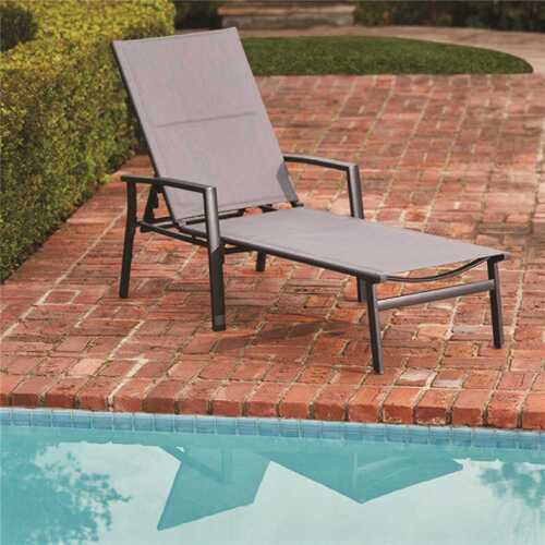 Cape Soleil SANTCHSPD-G-GRY Santorini Aluminum Padded Sling Chaise Lounge Chair