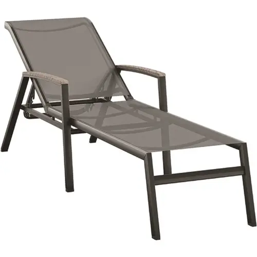 Santorini Aluminum Sling Chaise Lounge With Polywood Accent Arms