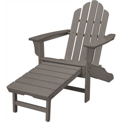 Cape Soleil VRLNA15GY Verde Adirondack Chair With Attached Ottoman In Slate Gray