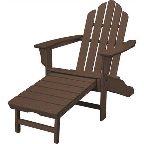 Cape Soleil VRLNA15MA Verde Adirondack Chair With Attached Ottoman In Mahogany