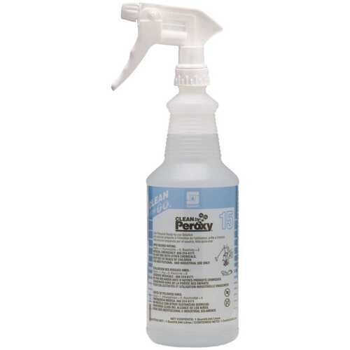 Spartan 924700 Clean on the Go Translucent 32 oz. Spray Bottle with Trigger sprayer 15 Clean by Peroxy White