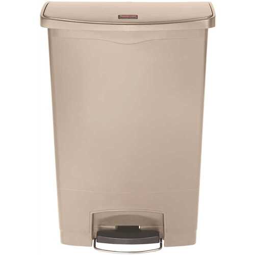 Slim Jim Step-On 24 Gal. Beige Plastic Front Step Trash Can