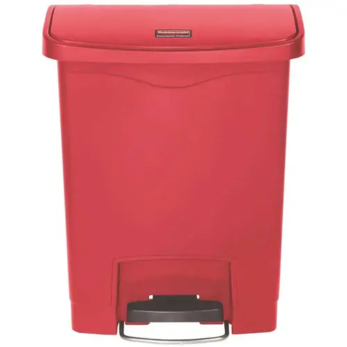 Slim Jim Step-On 8 Gal. Red Plastic Front Step Trash Can