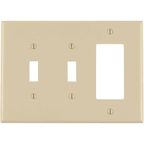 Decora 3-Gang Midway 2-Toggle Combination Nylon Wall Plate, Ivory