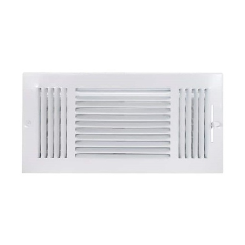 3-WAY SIDEWALL/CEILING REGISTR 61616 WHITE 14"X6" STEEL